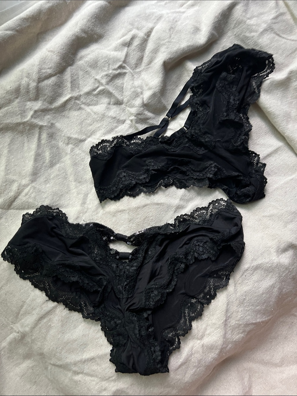 Victoria's Secret Black Lace Bikini Panty Set
